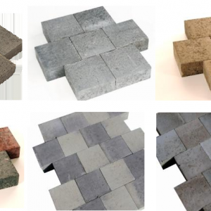 Pavé béton carré allée maison
