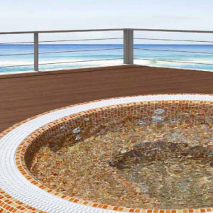 spa circulaire rouge mosaique