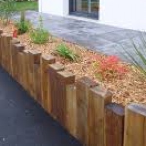 bordure bois brute terrasse