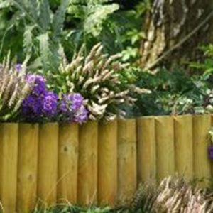 bordure jardin rondin bois naturel