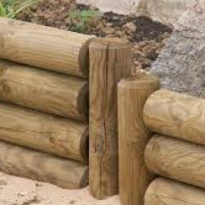 amenagement bordure terrasse rondin